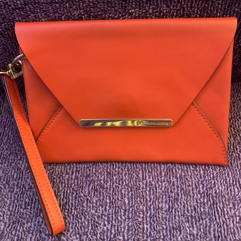 NWOT BGBCMaxAzria  wristlet, orange red color